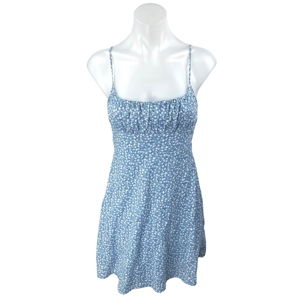 Princess Polly Blue Floral Sleeveless Cami Camisole Tank Mini Dress Size 4